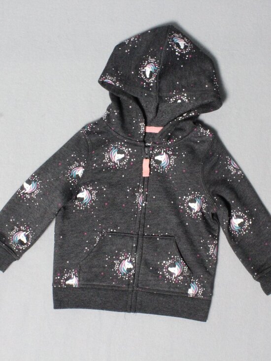 Jumping Beans Unicorn Fleece Hooded Zip Jacket | Size 12M - Picture 1 of 5